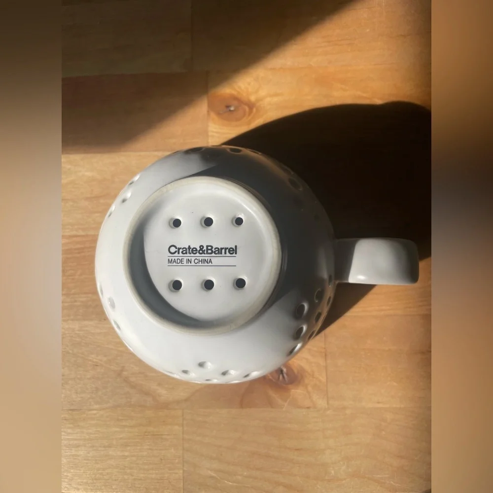 Crate & Barrel White Berry Colander Mug